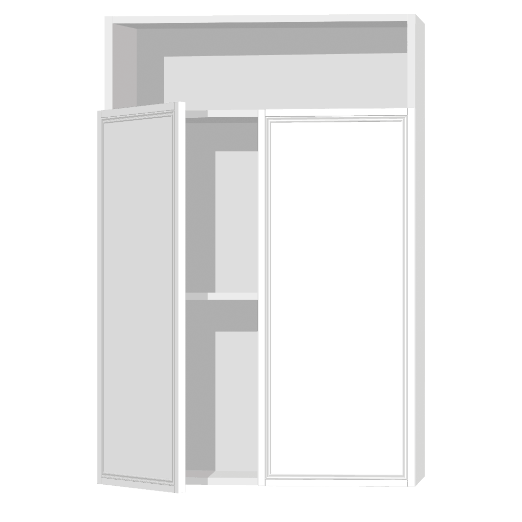 Кухонный шкаф с нишей 2-дверный 920х600х300мм Белый